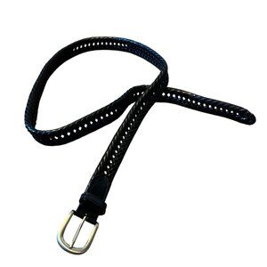Vintage Genuine Leather Braided Western Boho Black Belt 43